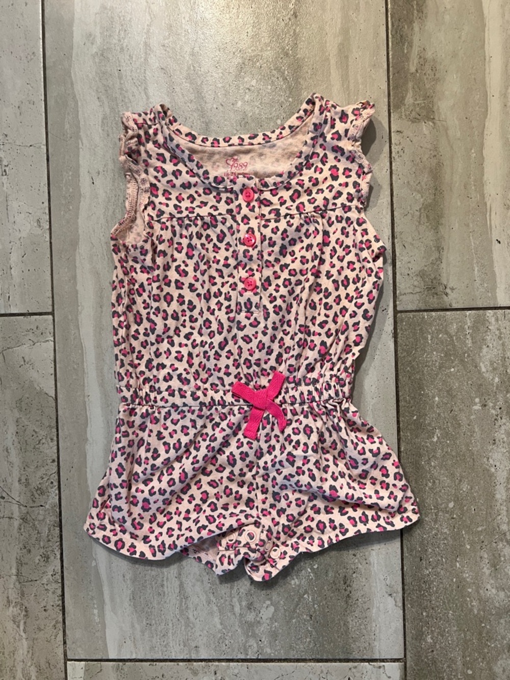 The Children's Place Pink & Hot Pink Leopard Print Sleeveless Romper